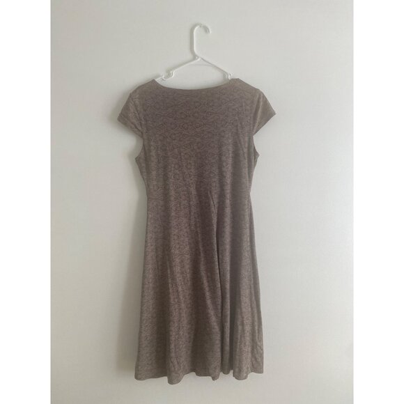 Toad & Co Womens V-Neck A-Line Brown Patterned Dress Size S Organic Cotton Blend - Picture 4 of 6